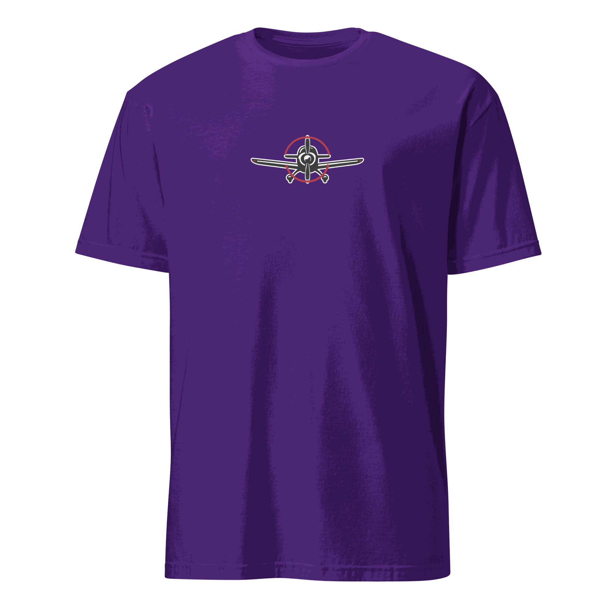 aviation t-shirt for airplane lovers in purple with airplane graphic design