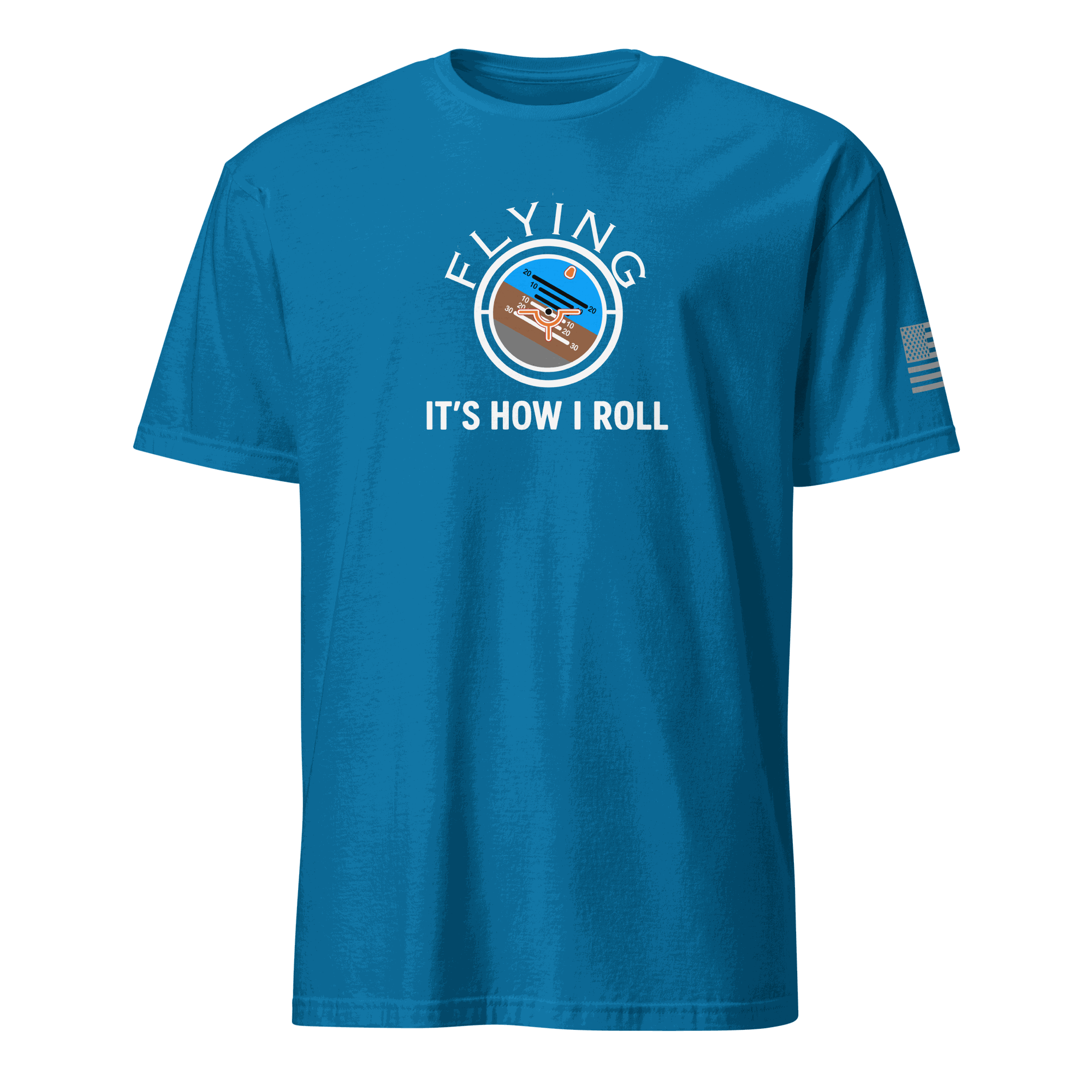 Blue flying machine t-shirt with vintage airplane and "It&