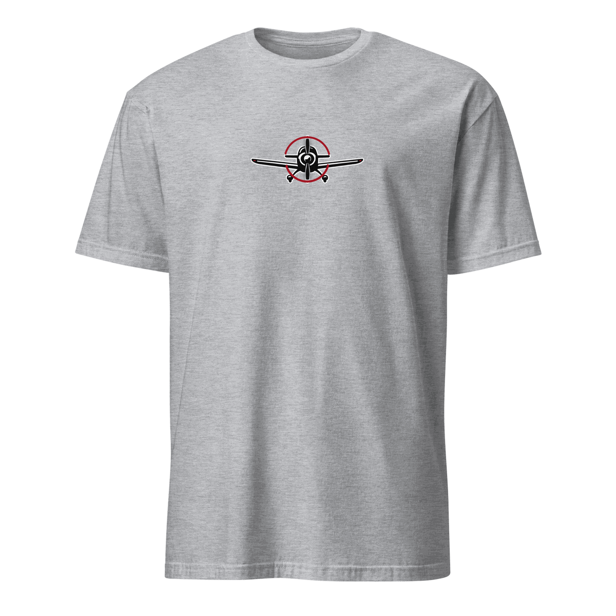 aviation t-shirt for airplane lovers featuring a classic airplane design on a gray tee.