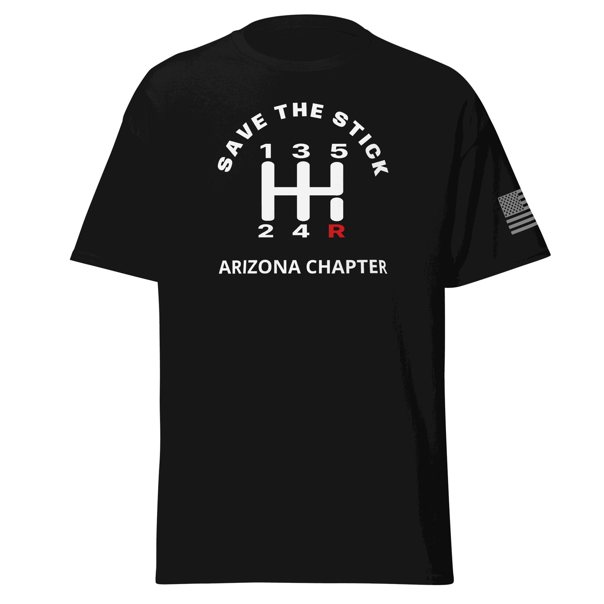 Stick Shift manual transmission car shirt with custom state gear shifter graphic