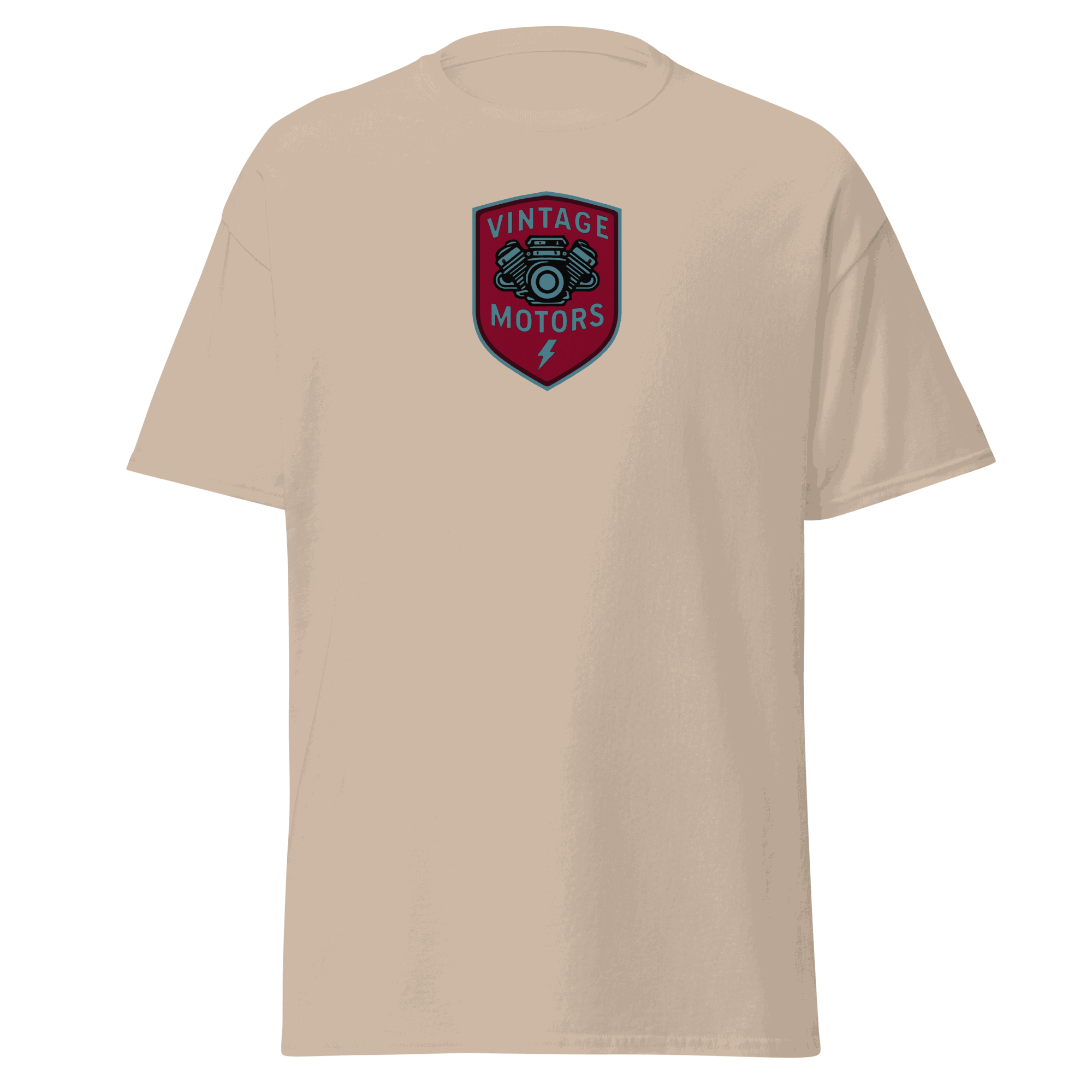 Vintage T-Shirt Vintage Motors Classic T-Shirt beige cotton unisex tee with red and black motor logo