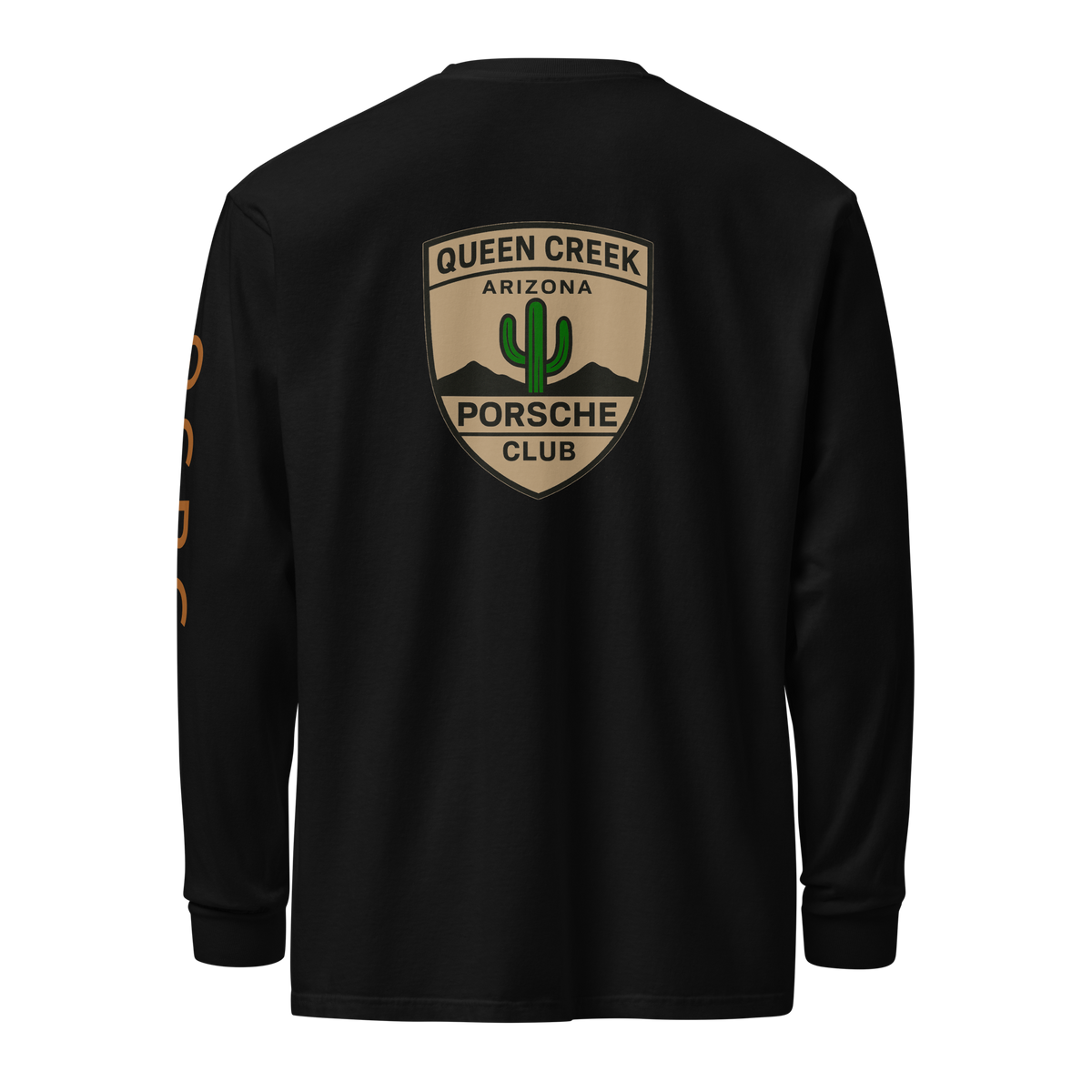Queen Creek Pcar Club long sleeve shirt in soft ring-spun cotton with bold club branding