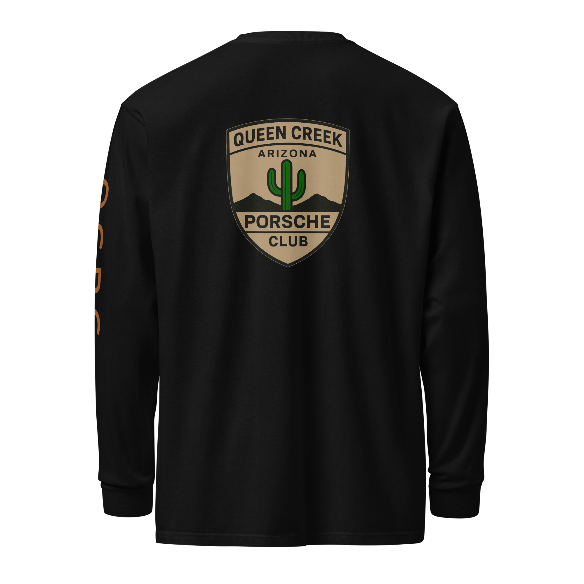 Queen Creek Pcar Club long sleeve shirt in soft ring-spun cotton with bold club branding