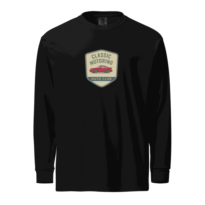 Classic Motoring Long Sleeve Shirt shield logo center chest