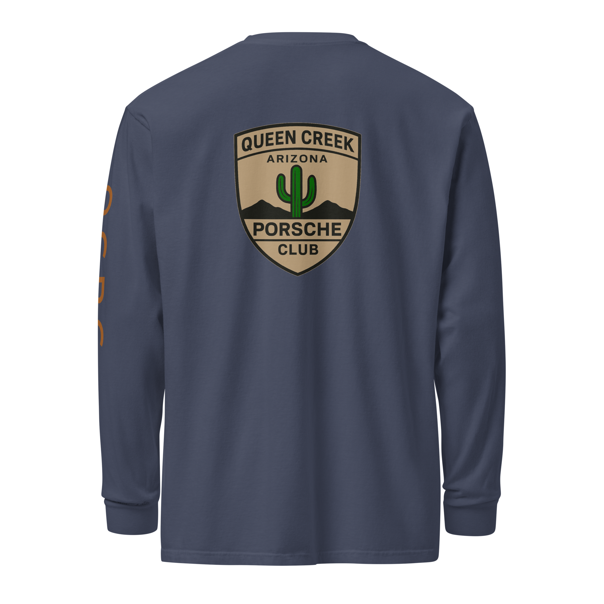 Queen Creek Pcar Club long sleeve shirt in garment-dyed cotton with club branding