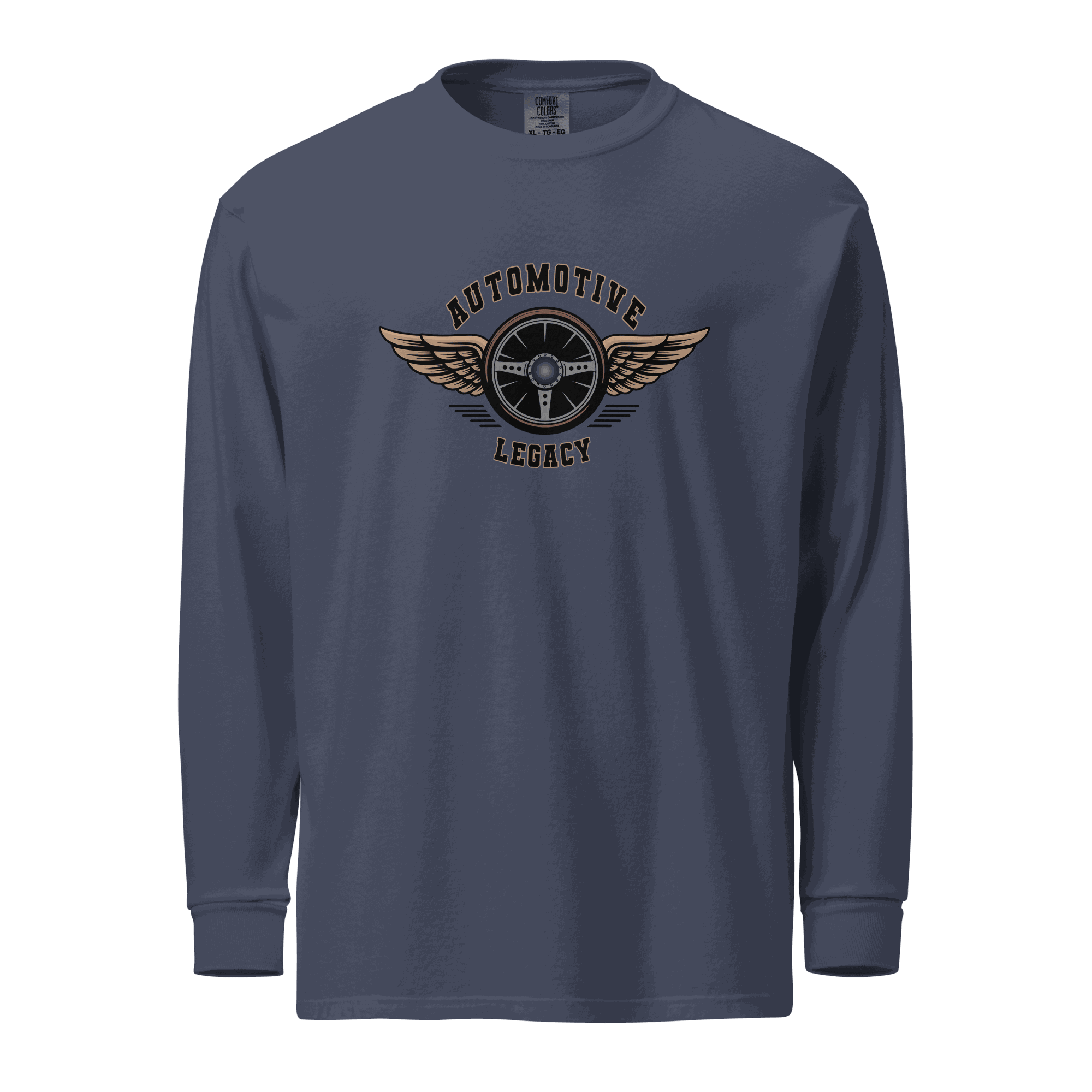 Automotive Legacy long sleeve shirt navy blue unisex heavy cotton garment-dyed pre-shrunk comfortable fit