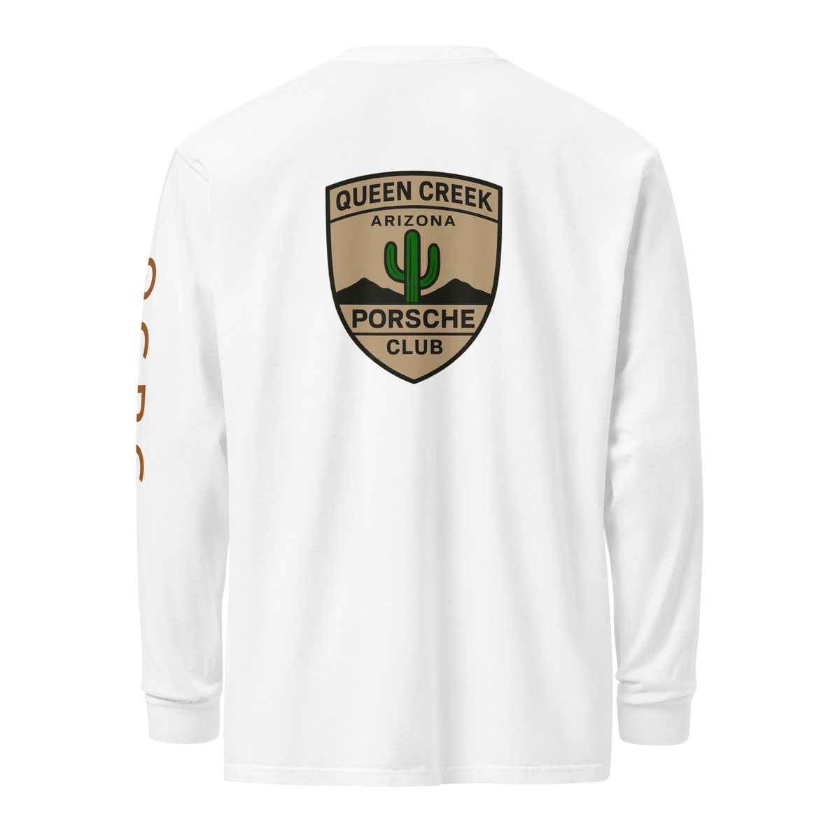 Queen Creek Pcar Club long sleeve shirt in heavyweight cotton with bold club logo and relaxed fit