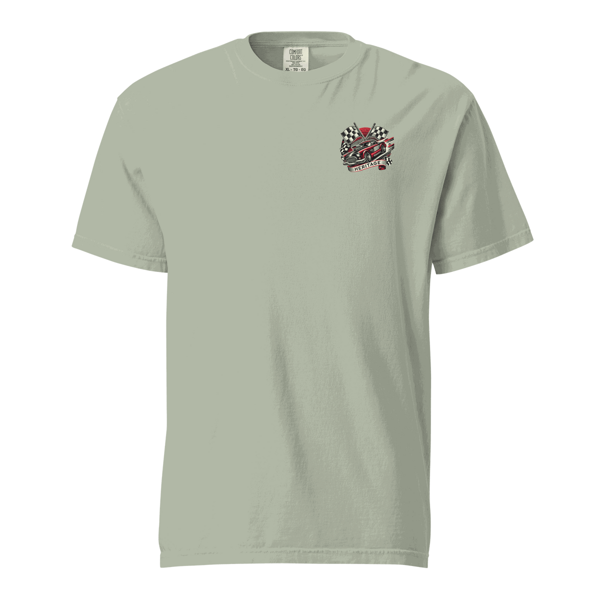 Heritage Mustang Back unisex heavyweight cotton t-shirt back view