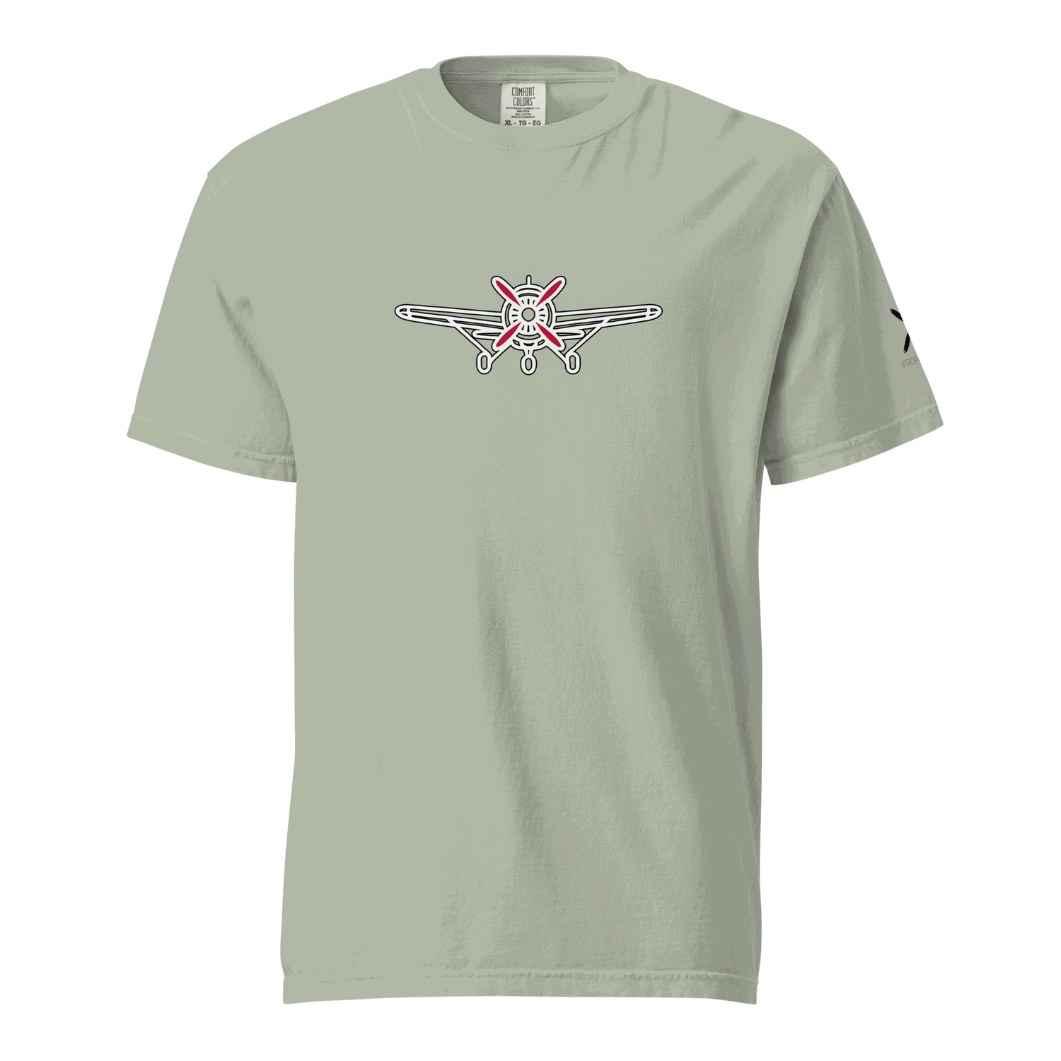 Plane 5 thick structured tee with airplane graphic on soft, heavyweight cotton fabric