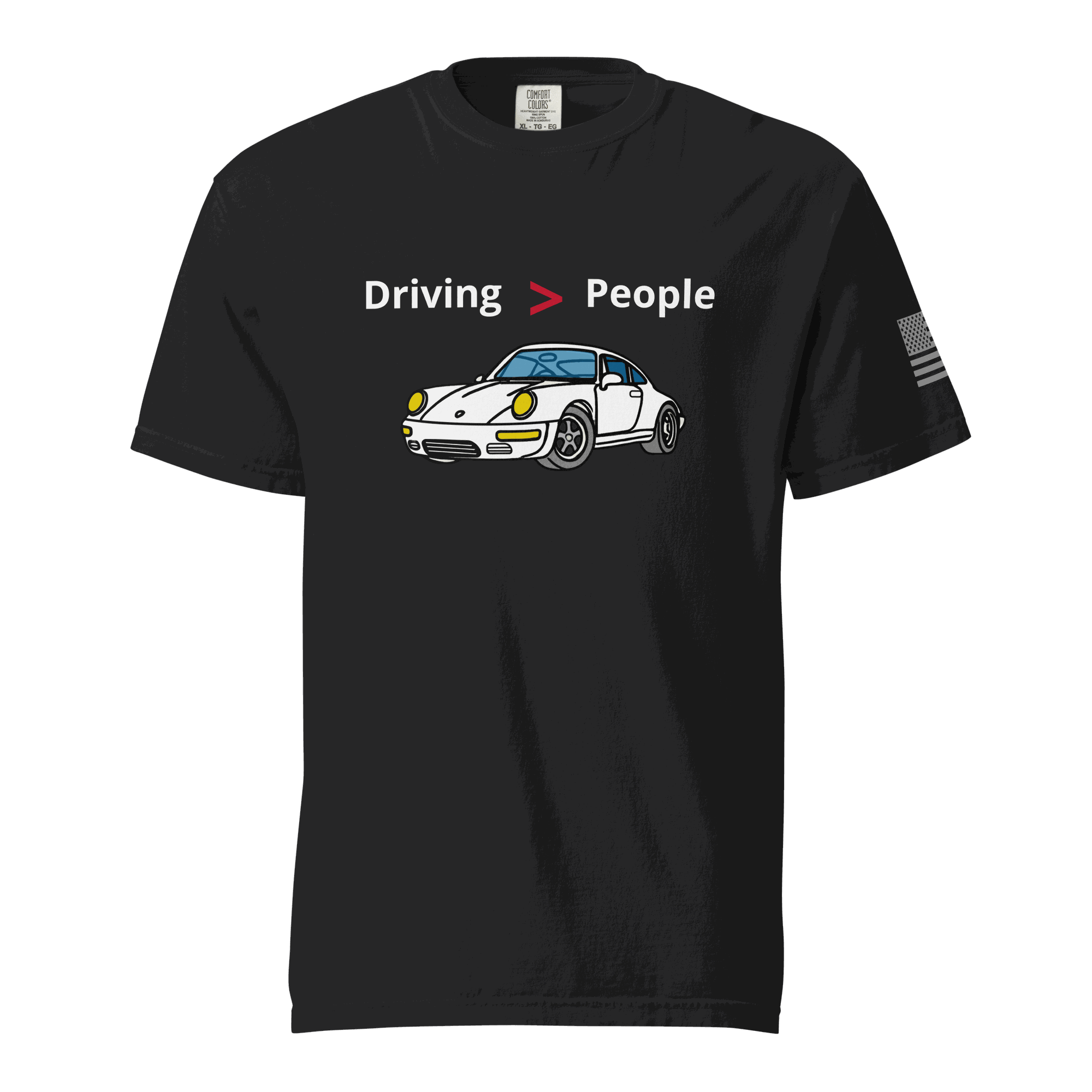 Car T-shirt with bold graphic, soft breathable cotton, unisex fit for casual wear