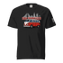 Vintage San Francisco black t-shirt with red and white classic van and city skyline design