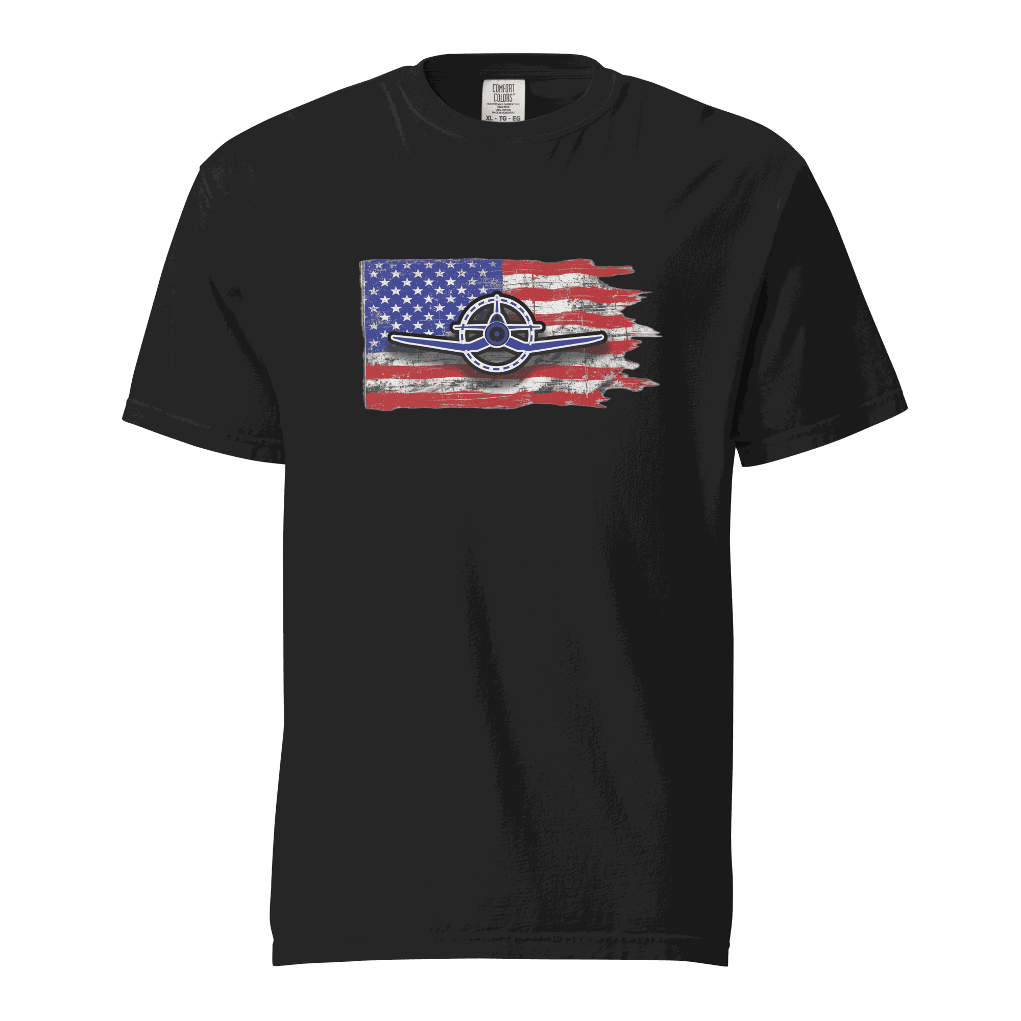F4U Corsair heavyweight tee with bold Corsair silhouette, durable cotton fabric, and relaxed fit pilot streetwear T-shirt