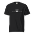 Black Private Jet unisex tee with white jet and bear graphic, 100% cotton, relaxed fit, durable stitching