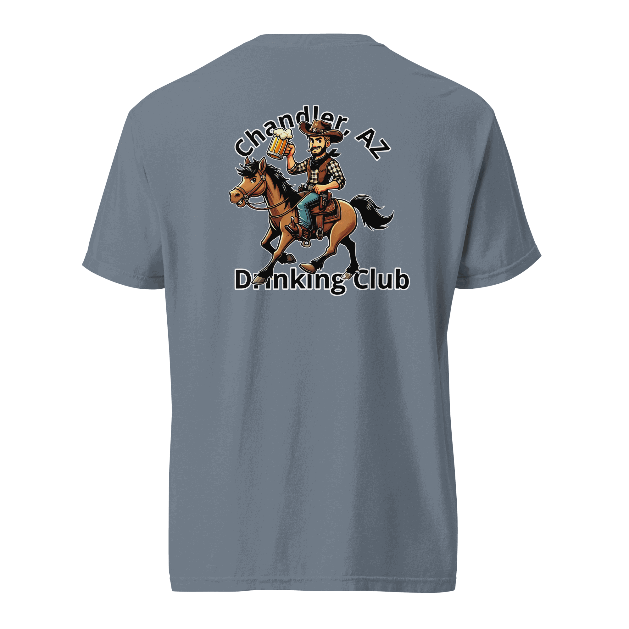 Custom City Cowboy Horse Beer heavyweight unisex t-shirt in 100% cotton with durable stitching and relaxed fit