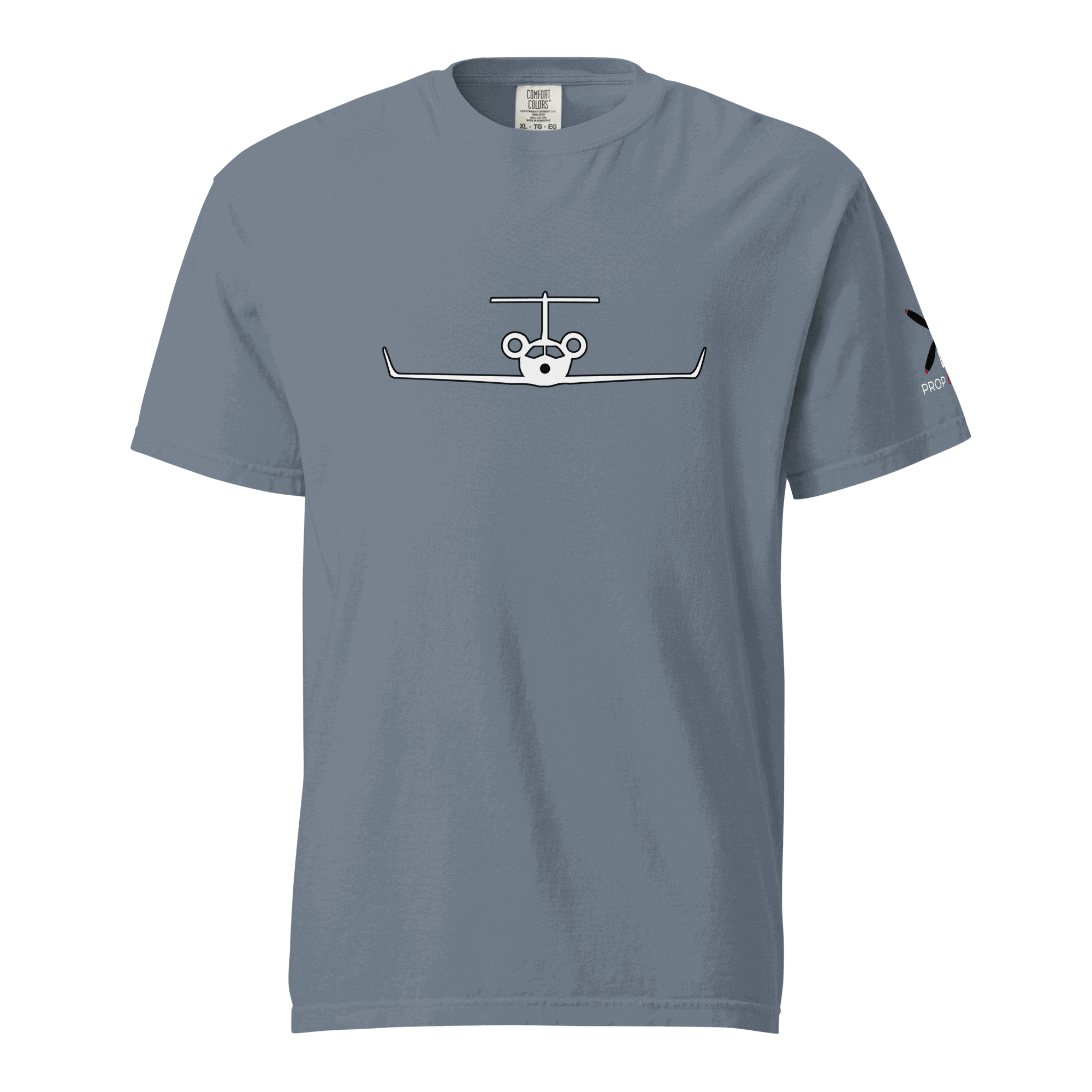 Unisex private jet graphic tee in soft, breathable 100% ring-spun cotton with relaxed fit and durable stitching
