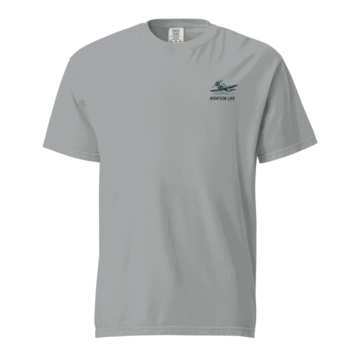 Unisex heavyweight t-shirt featuring female wings helmet design