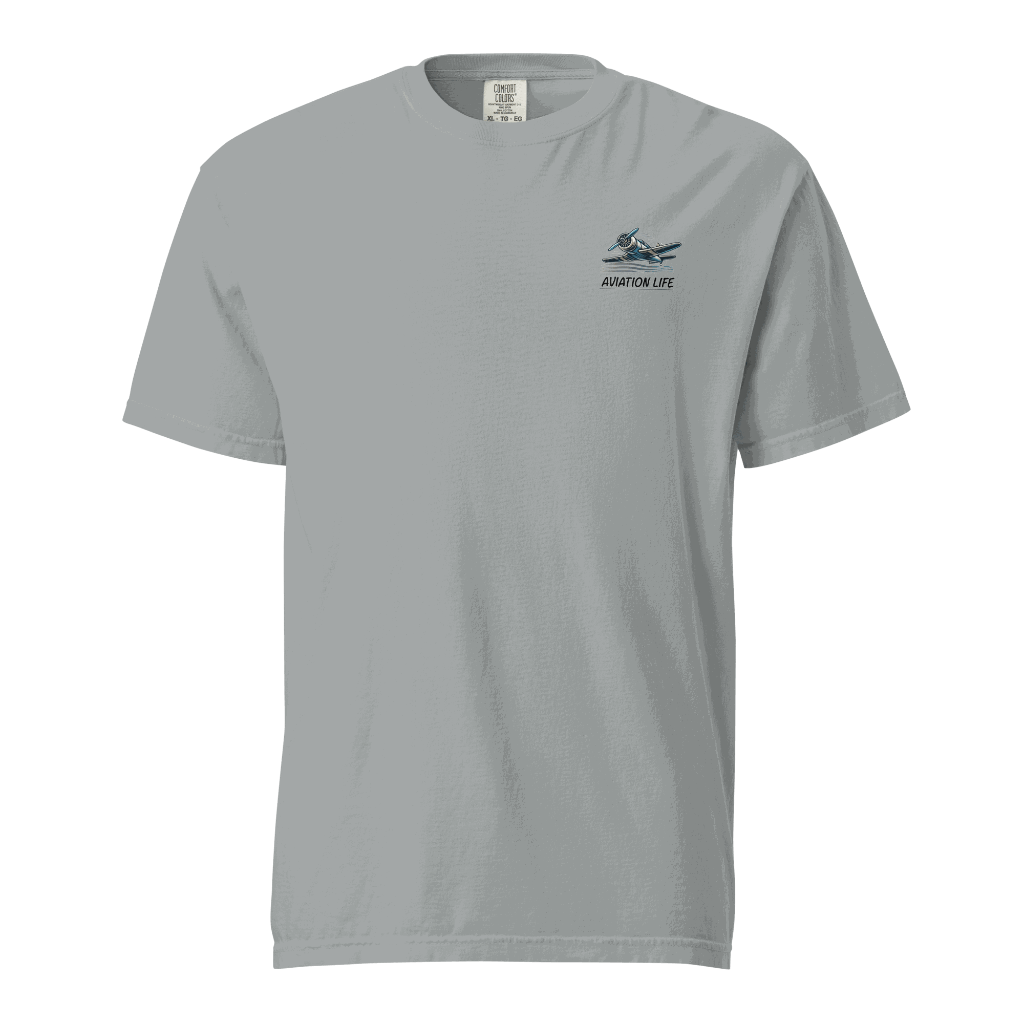 Unisex heavyweight t-shirt featuring female wings helmet design