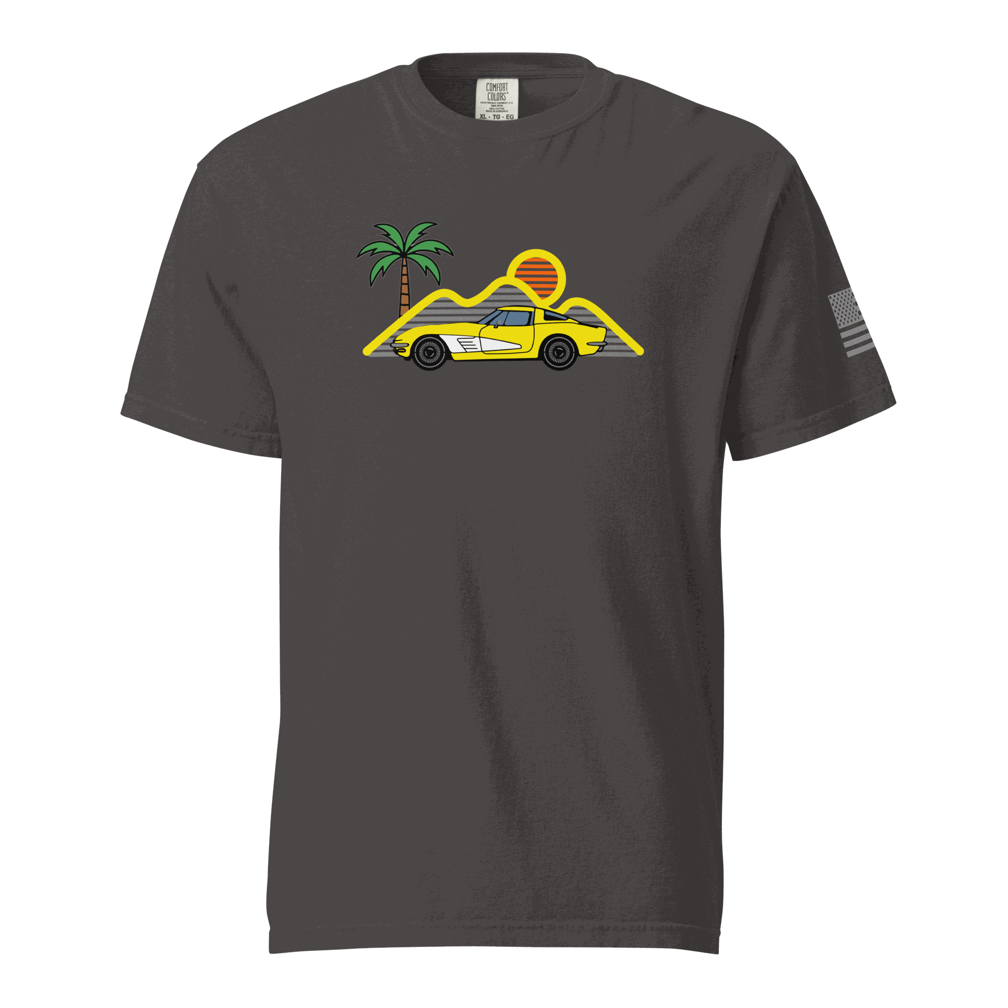 Retro classic Corvette t-shirt dark gret