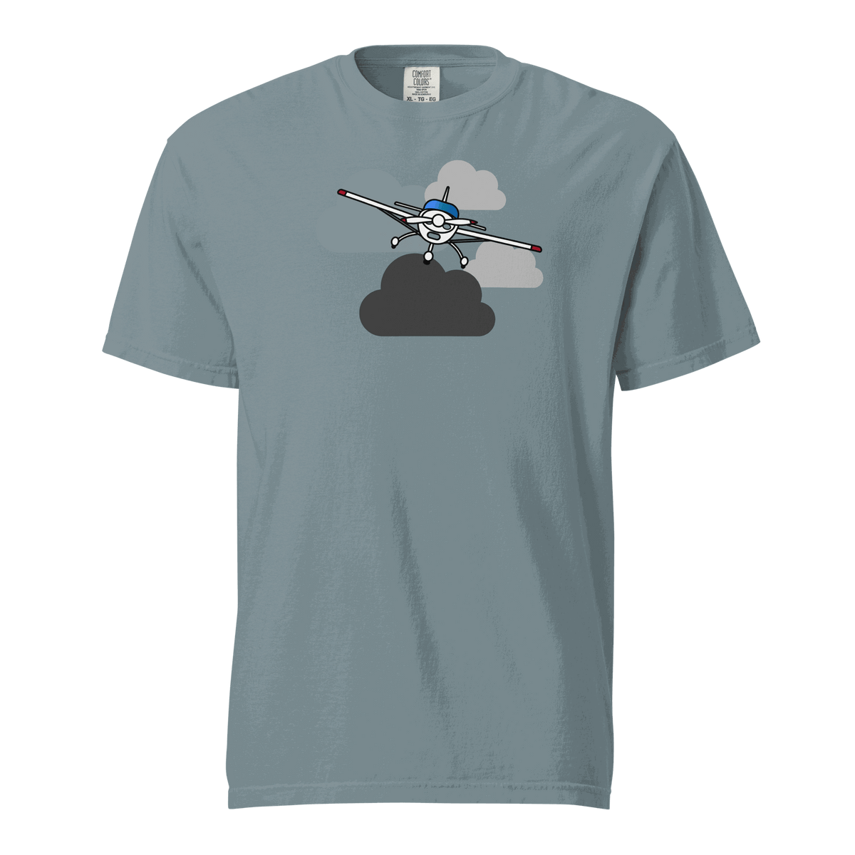 Vintage Airplane T-Shirt with prop plane in clouds print, unisex cotton tee