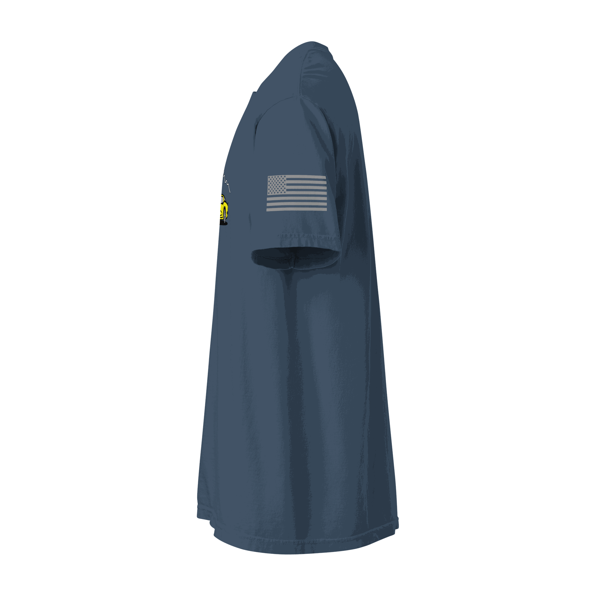 Vintage T-Shirt Sunset T-Shirt with yellow corvette and mountain sunset