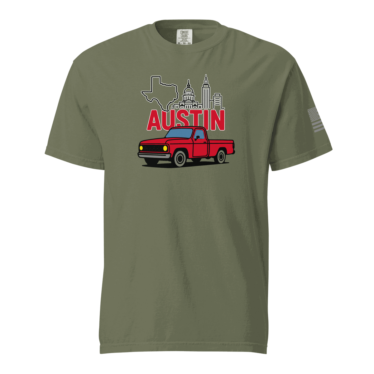 Keep Austin Weird T-Shirt with Austin skyline and vintage Texas truck design on soft cotton tee