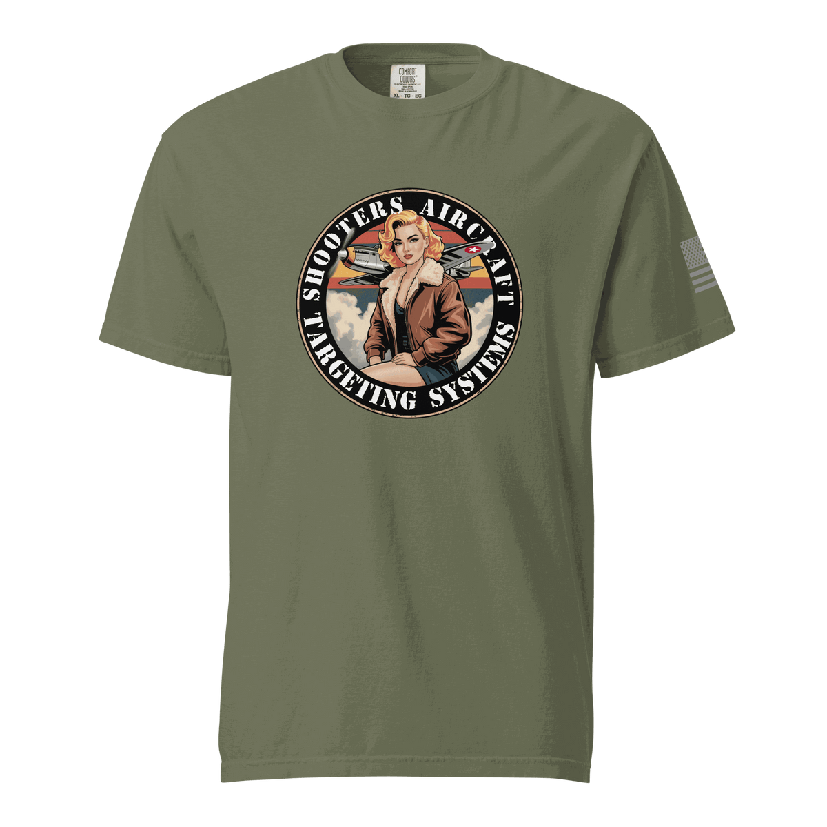 Tactical Shooting T-Shirt with target graphic, heavyweight cotton, relaxed fit, and durable stitching