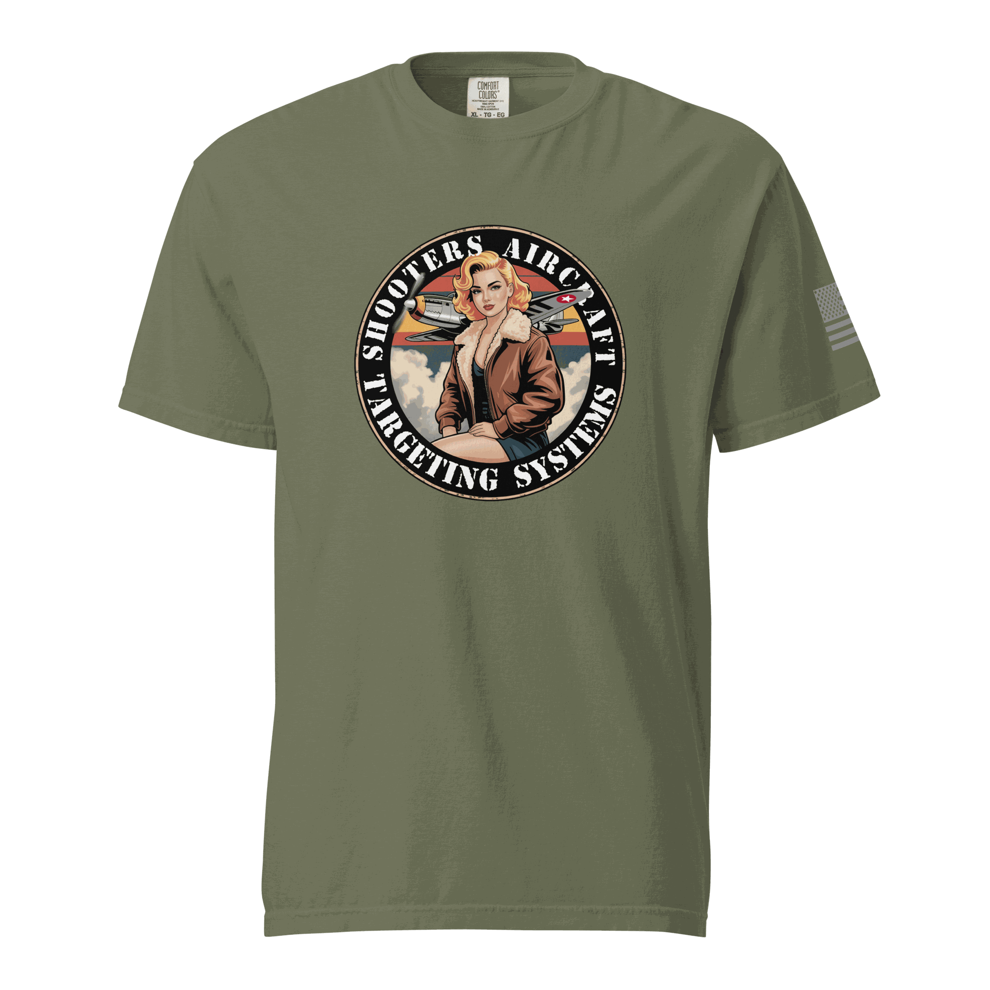 Tactical Shooting T-Shirt with target graphic, heavyweight cotton, relaxed fit, and durable stitching