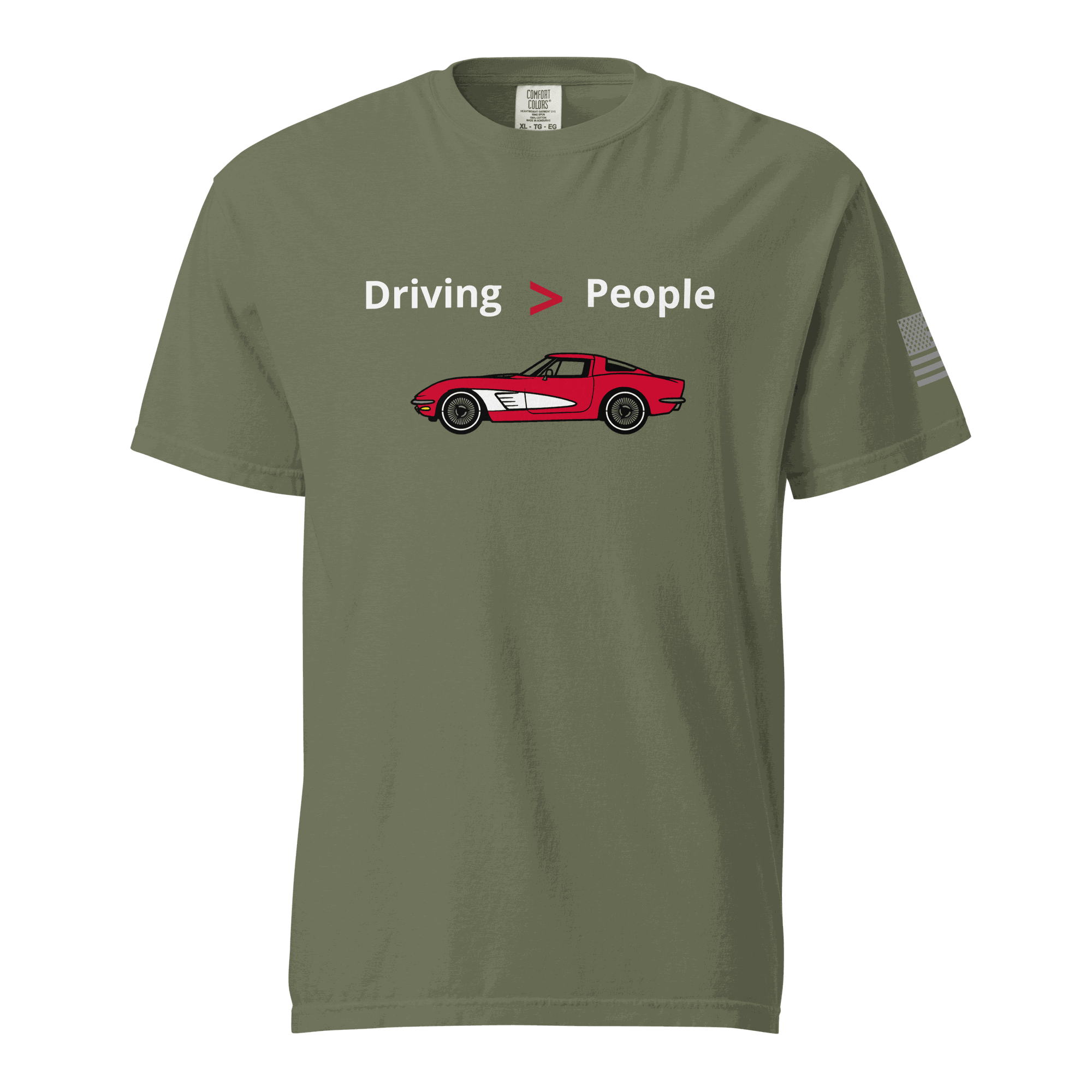 Funny car lover t-shirt with "Driving Is Better Than People" slogan for car enthusiasts