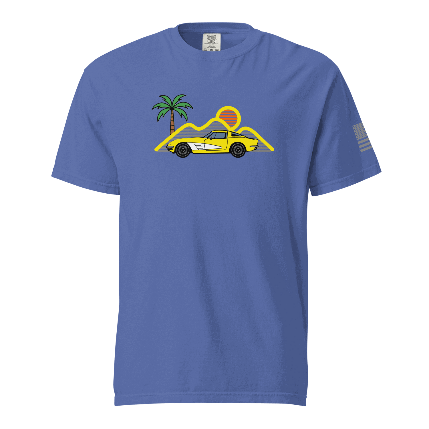 Retro classic Corvette t-shirt blue