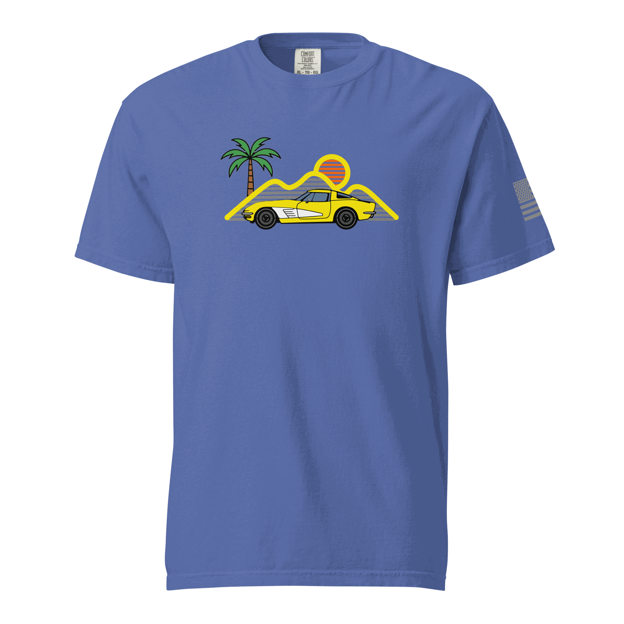 Retro classic Corvette t-shirt blue