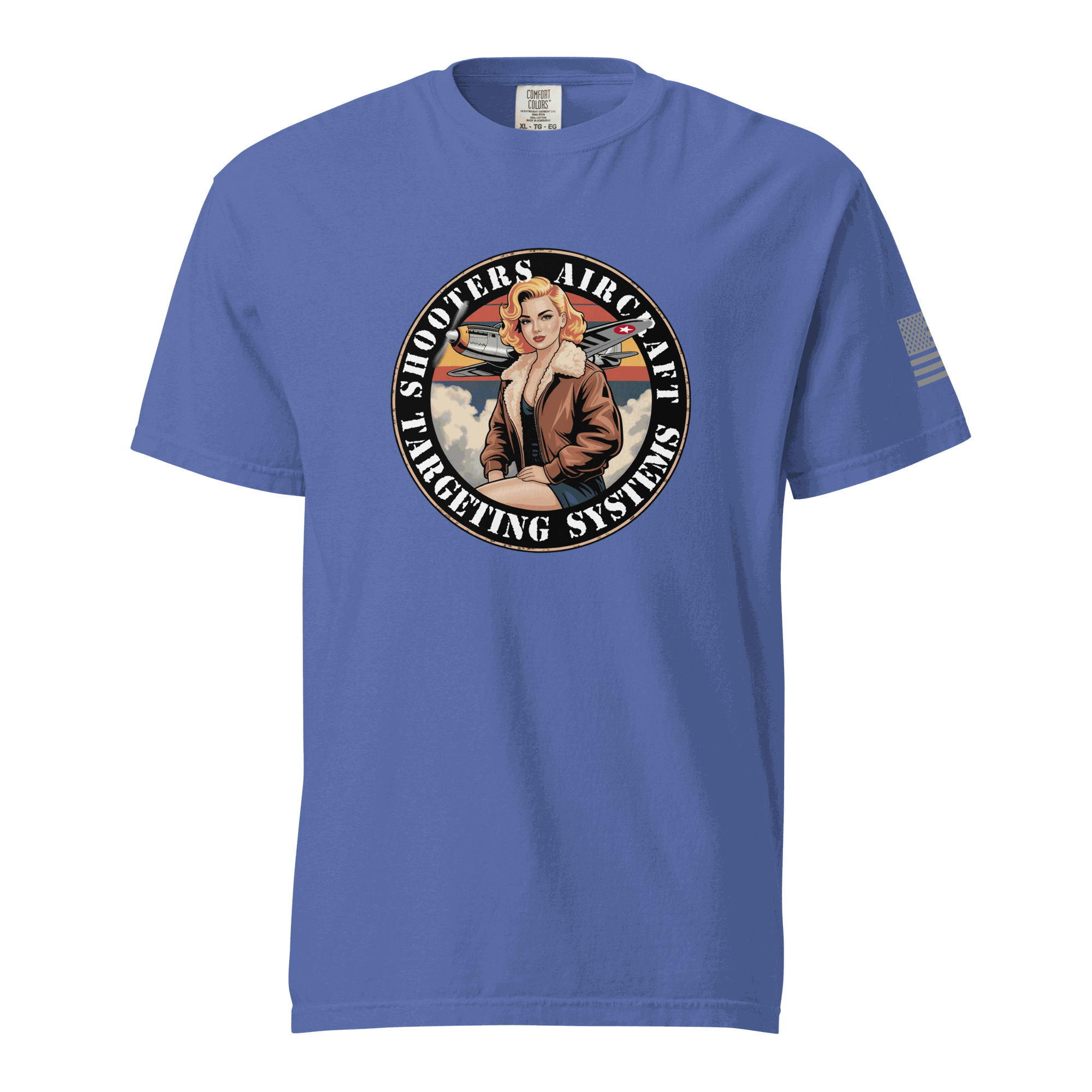 Black Tactical Shooting T-Shirt with bold target graphic, heavyweight cotton, and reinforced seams for durability