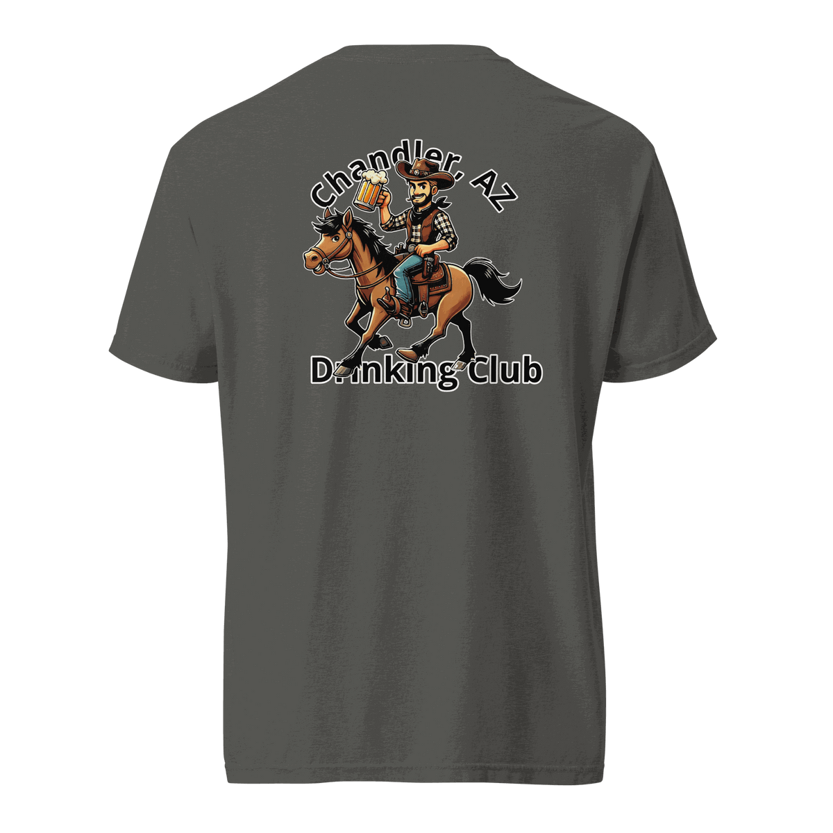 Custom City Cowboy Horse Beer heavyweight unisex t-shirt in 100% cotton with city cowboy design