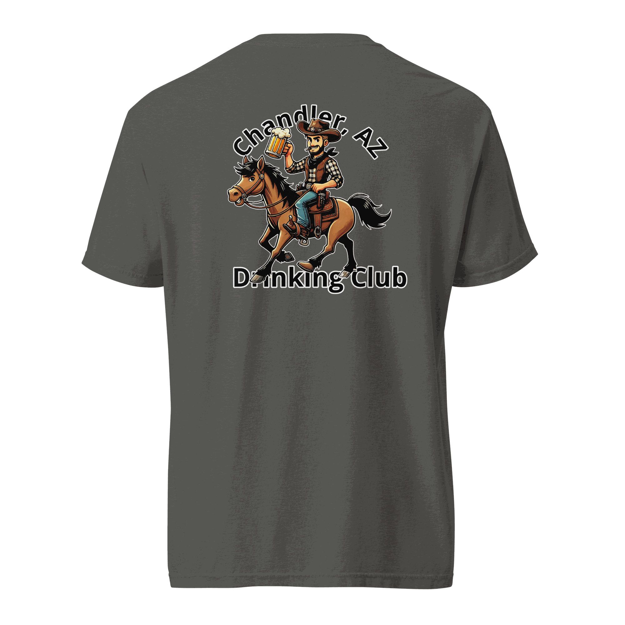 Custom City Cowboy Horse Beer heavyweight unisex t-shirt in 100% cotton with city cowboy design