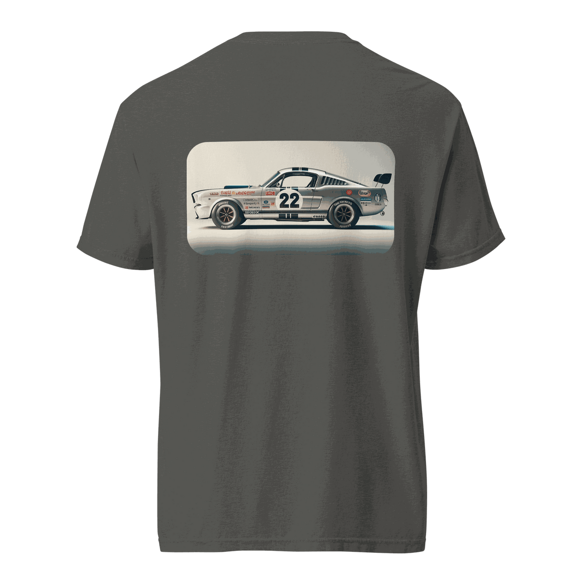 Heritage Mustang Back T-shirt made of 100% ring-spun cotton, heavyweight, relaxed fit, garment-dyed