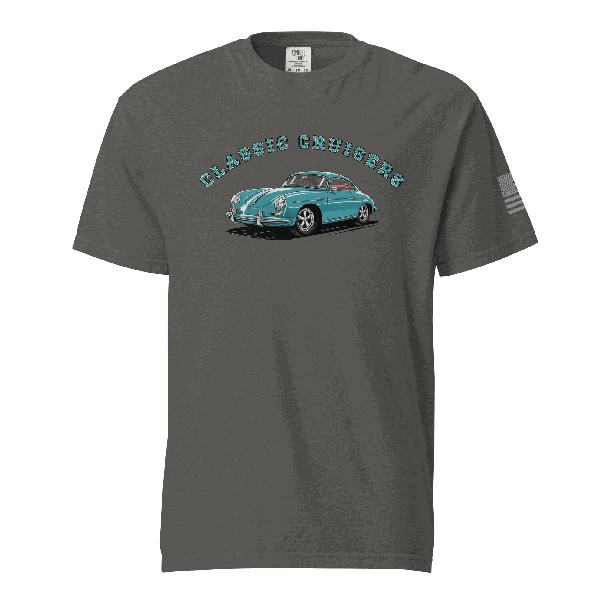 Vintage sports car graphic t-shirt made of 100% ring-spun cotton with relaxed fit and durable stitching