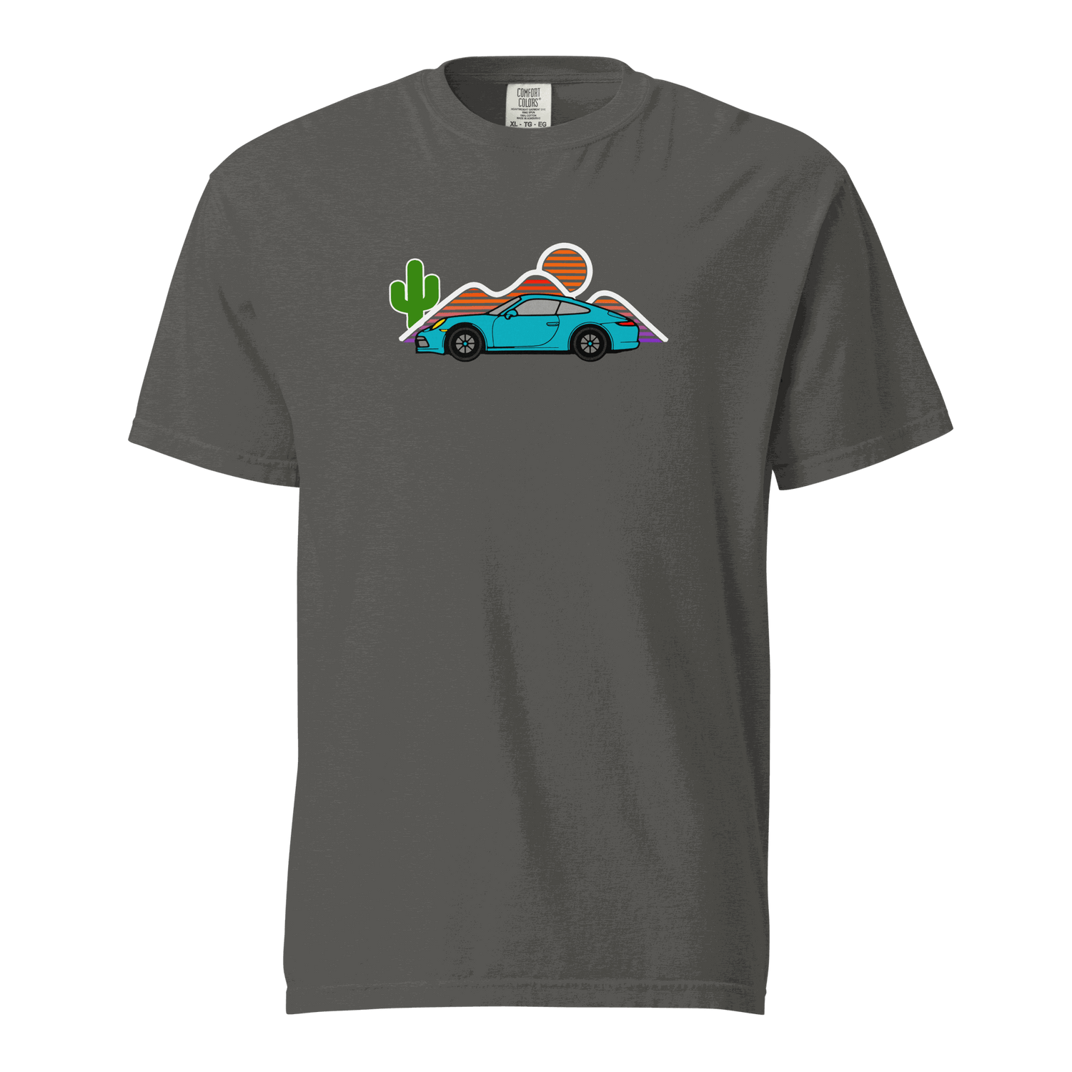Sports car sunset t-shirt Retro Sunset Sports Car Graphic Tee for Car Lovers, Vintage Muscle Car Sunset Shirt