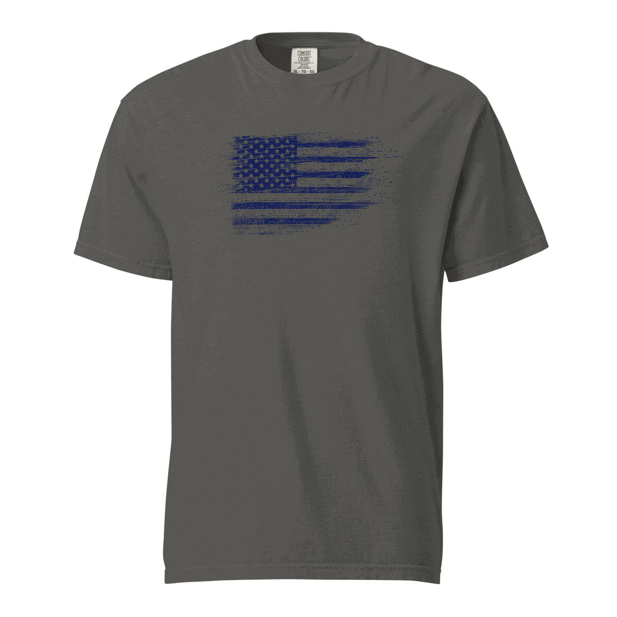 Distressed USA Flag unisex heavyweight garment-dyed t-shirt in 100% ring-spun cotton