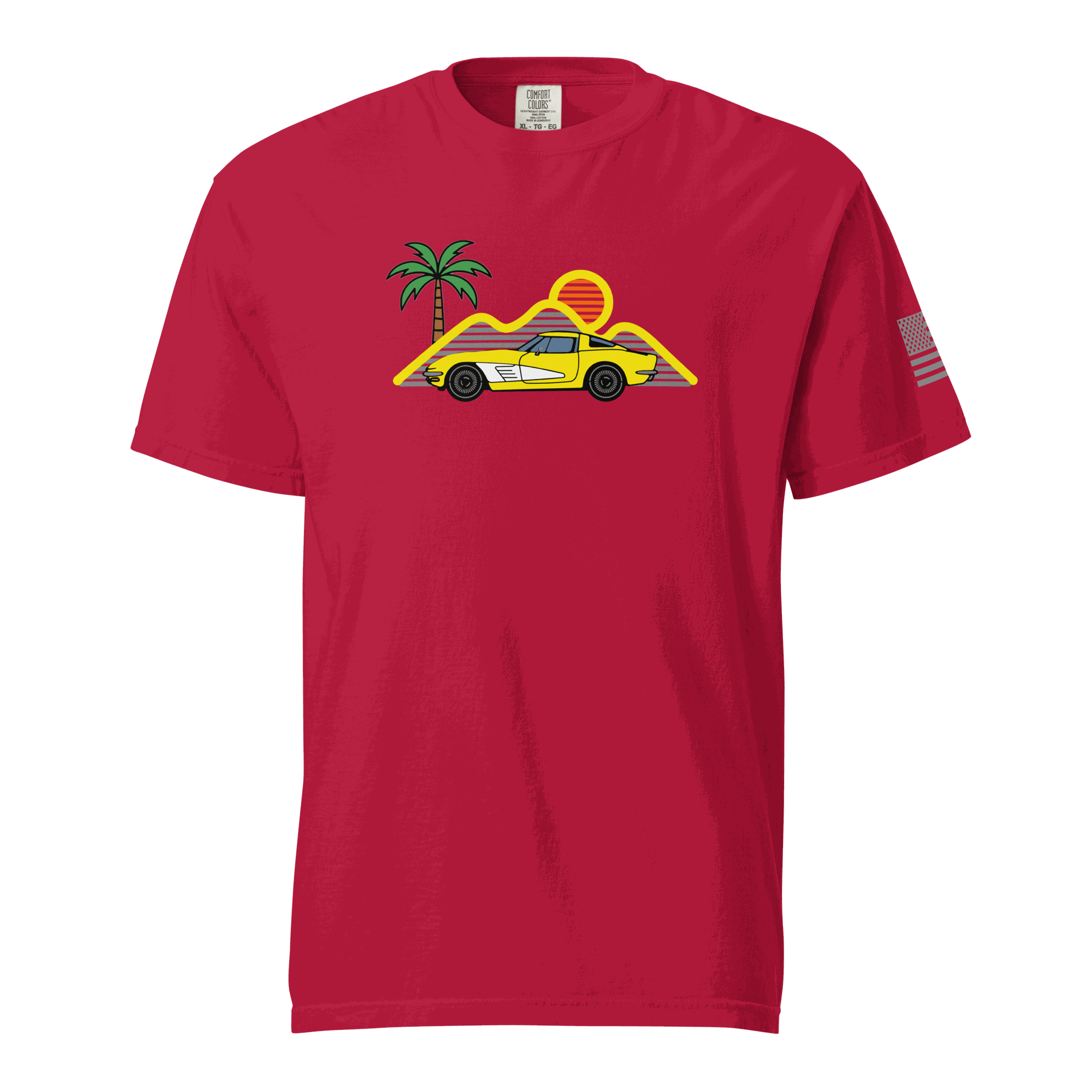Retro classic Corvette t-shirt red