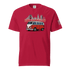 Vintage San Francisco red t-shirt with classic VW van and city skyline graphic