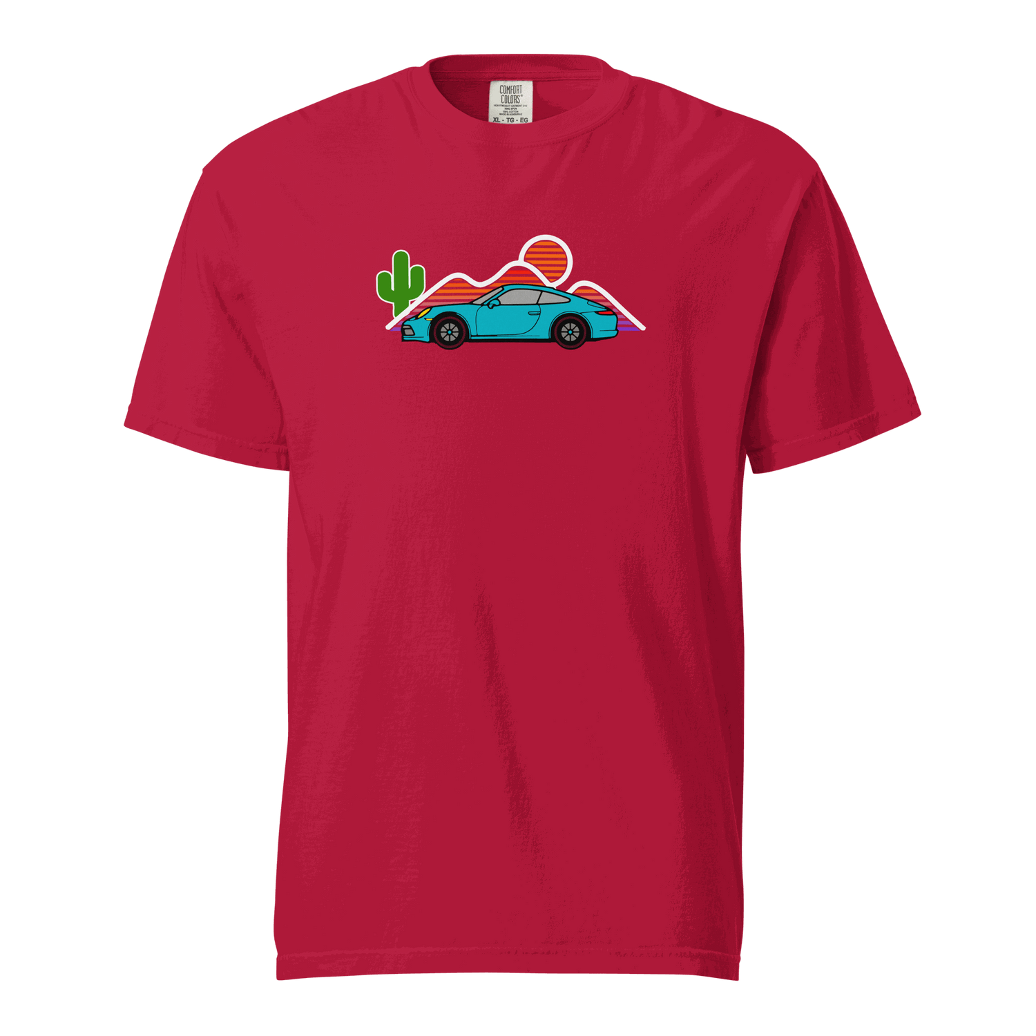 Sports car sunset t-shirt Retro Sunset Sports Car Graphic Tee for Car Lovers, Vintage Muscle Car Sunset Shirt