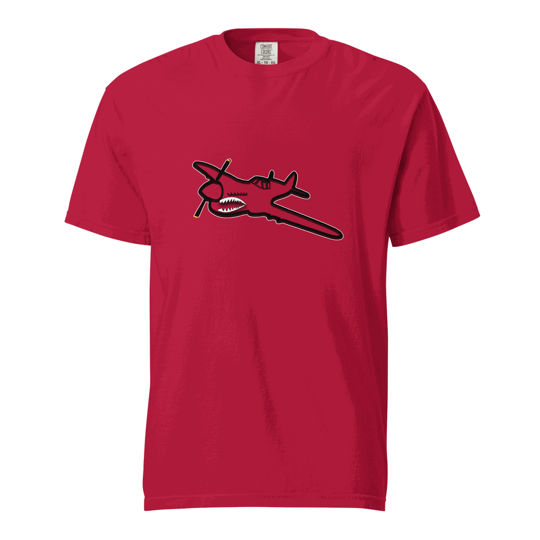 Red Fighter SP unisex heavyweight cotton t-shirt with airplane graphic and relaxed fit