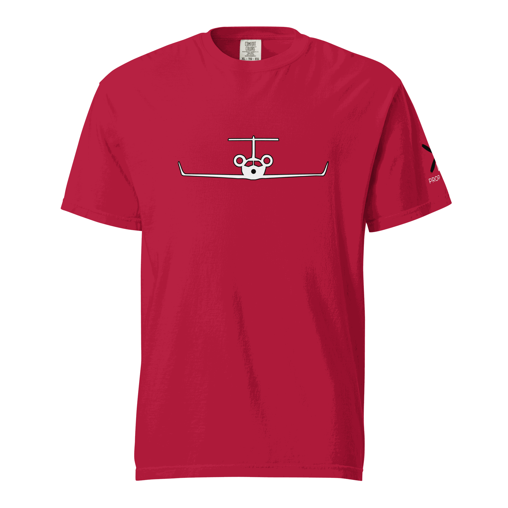 Red Private Jet graphic unisex heavyweight cotton t-shirt with relaxed fit and durable stitching