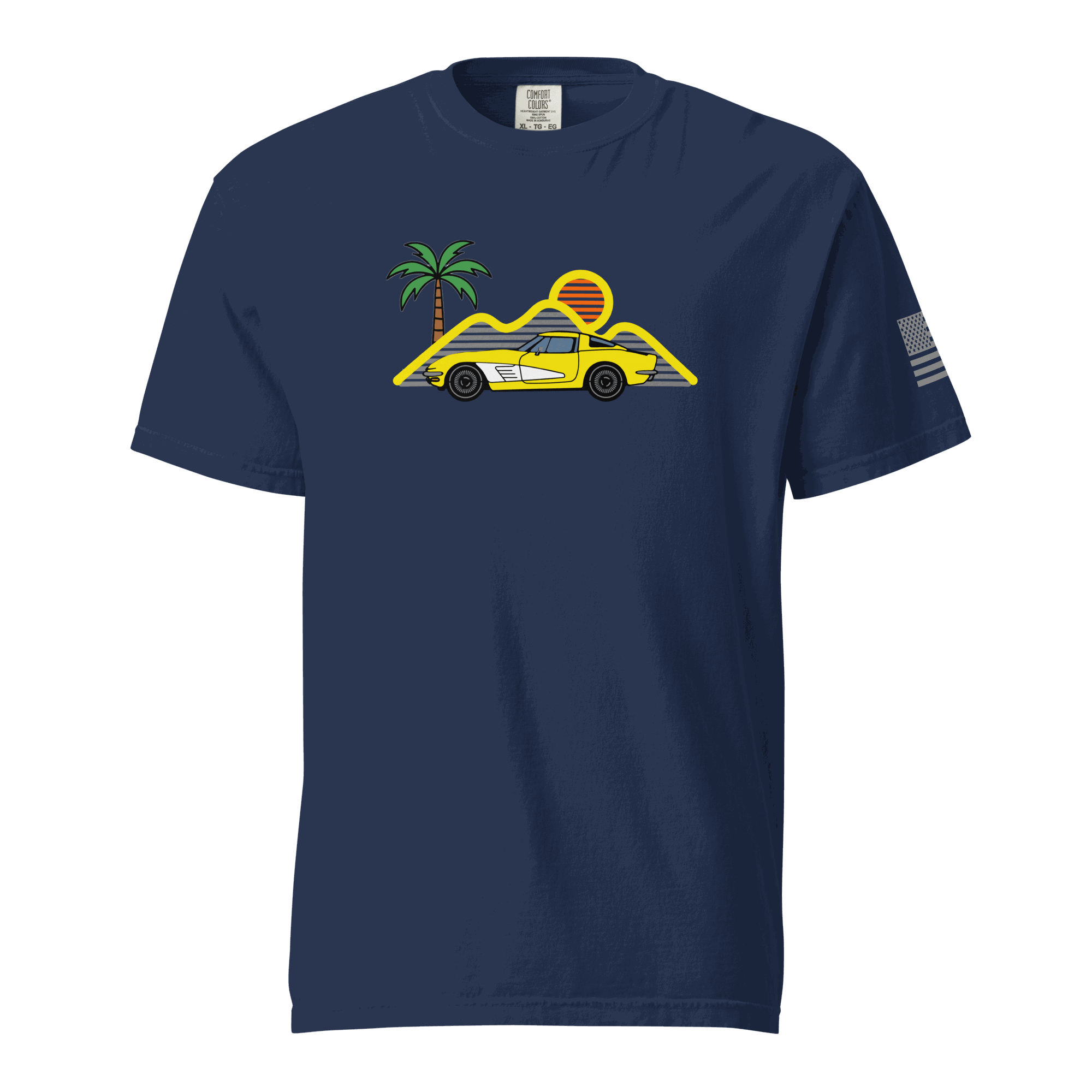 Retro classic Corvette t-shirt blue