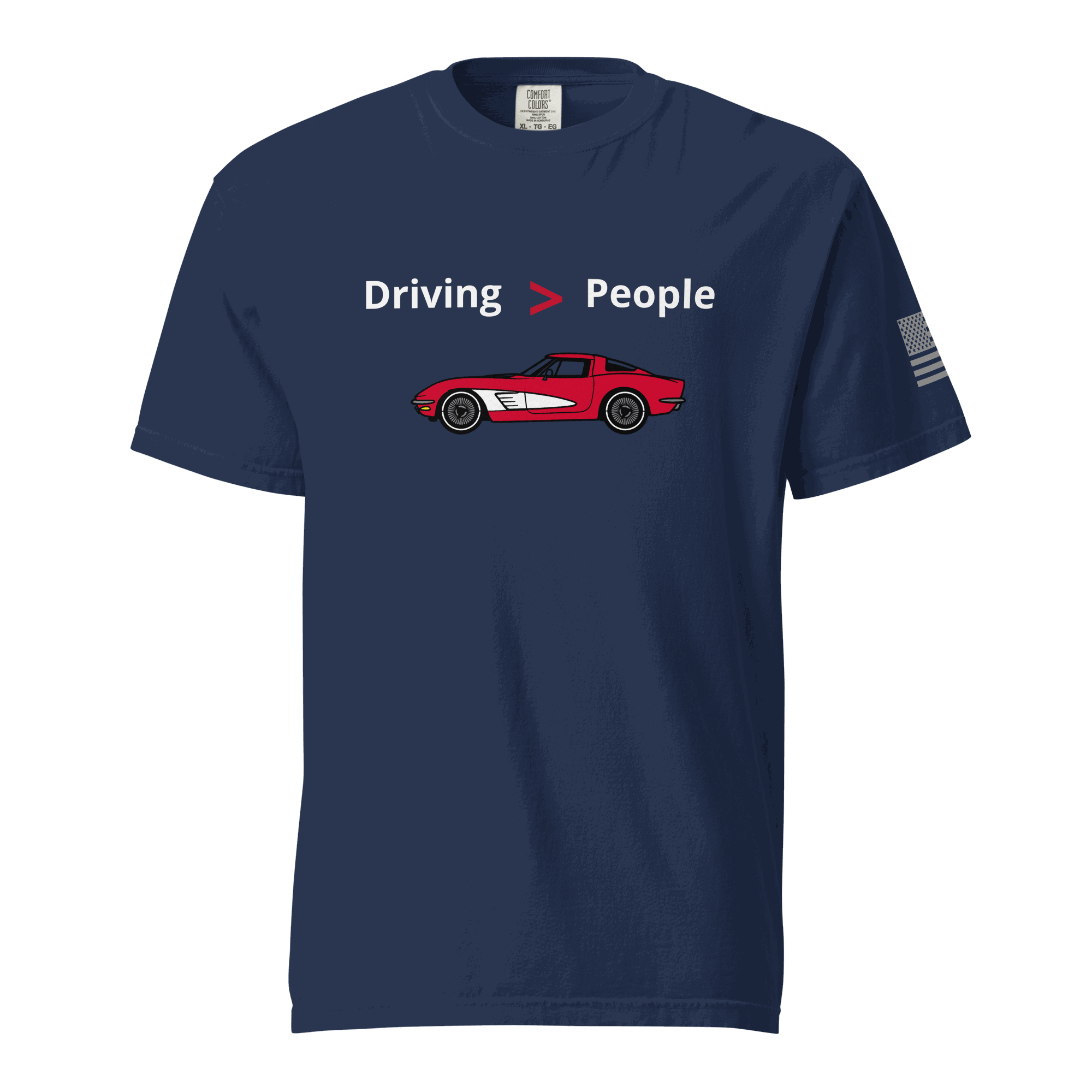 Funny car lover t-shirt with "Driving Is Better Than People" slogan, relaxed fit, durable cotton fabric, ideal gift for car enthusiasts