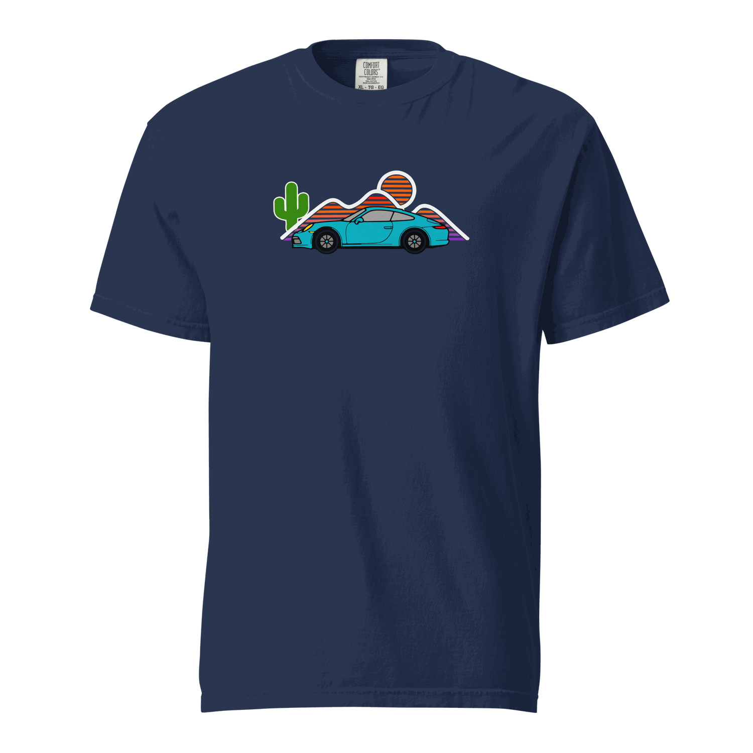 Sports car sunset t-shirt Retro Sunset Sports Car Graphic Tee for Car Lovers, Vintage Muscle Car Sunset Shirt
