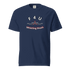 Navy F4U Whistling Death heavyweight t-shirt with airplane graphic and text on front, made of 100% ring-spun cotton.