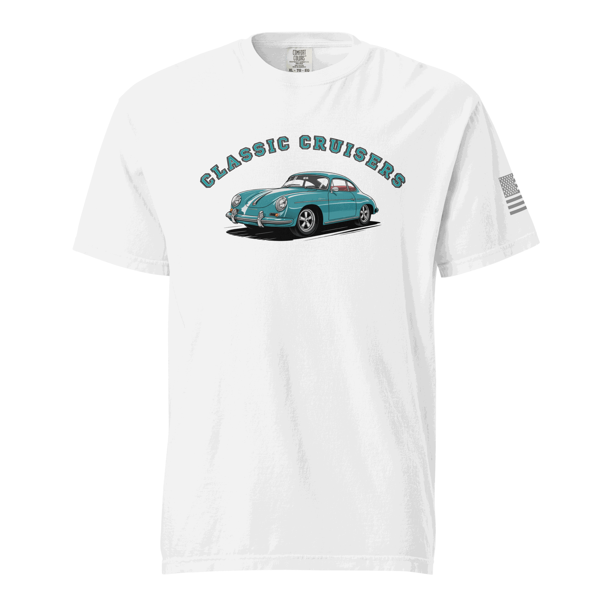 Vintage sports car graphic on soft 100% cotton t-shirt