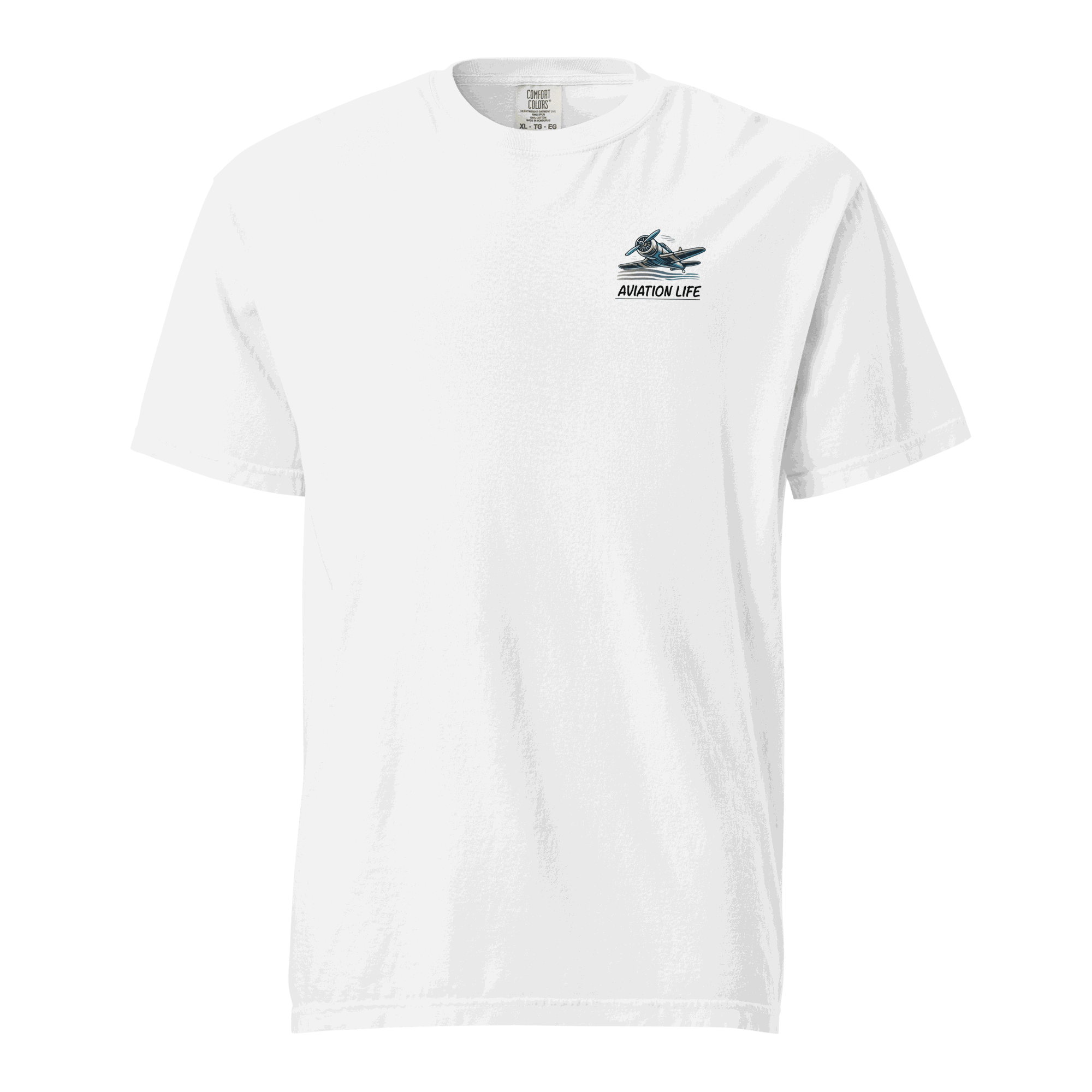 Blue and orange Flight Airplane T-Shirt with flight helmet design on soft cotton fabric