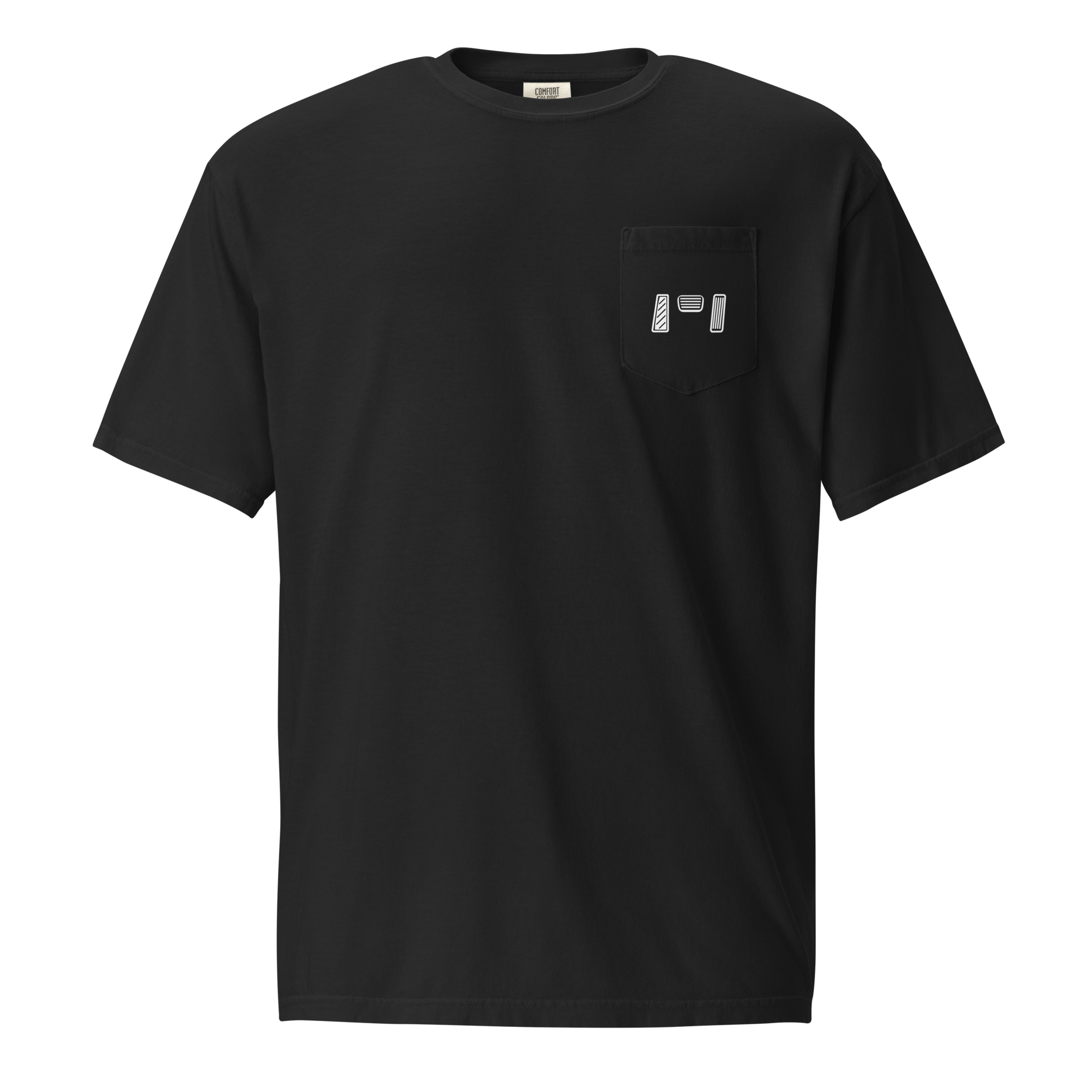 manual transmission t-shirt featuring a pocket detail in a relaxed fit, made from 100% ring-spun cotton