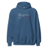 Blue Bike Shop unisex hoodie with front pouch pocket and paper plane graphic design